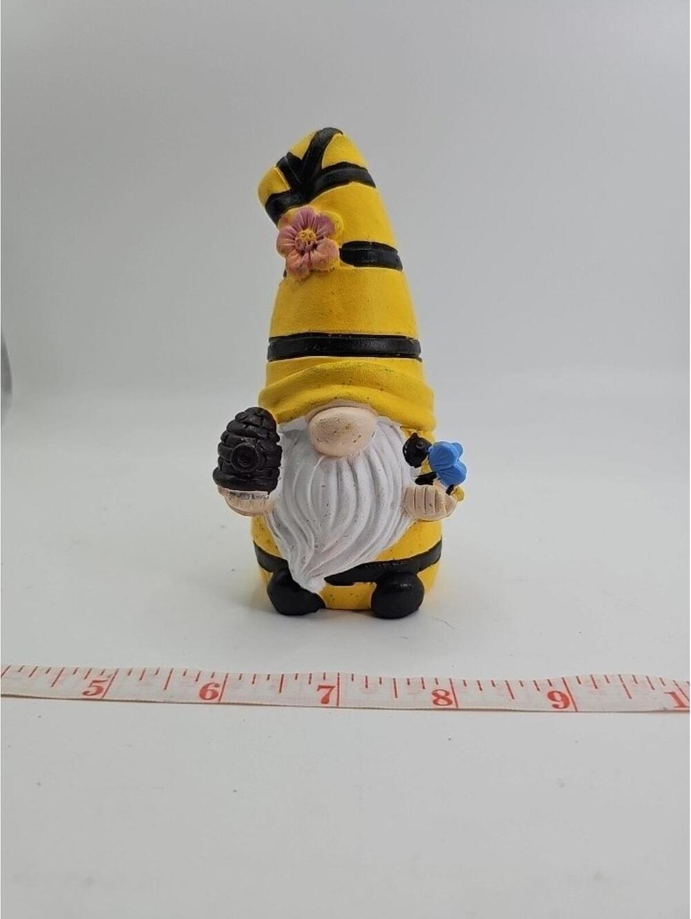 Bee Gnome Figures Choose 1 from 2 Designs 6.10" H x 2.75" W x 2.35" D